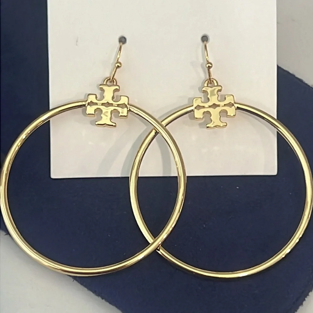 Tory Burch Stocked-T Hoop